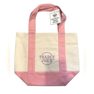 TRADER JOE'S Pink Canvas Mini Tote‎